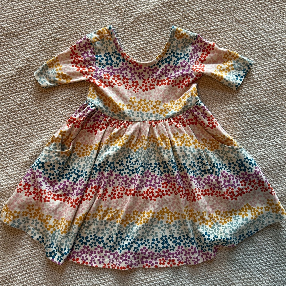 Hanna Andersson Multicolor Floral Skater Dress size 90